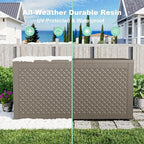 EasyUp 121 Gallon Outdoor Storage Box Waterproof, UV Resistant Resin Deck Box with Hydraulic Rod, Reinforced Stability for Patio, Garden, Quad Leaf Grey