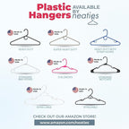 Neaties Plastic Hangers 100 Pack - Made in The USA - 6lb Capacity Standard Clothes Hangers with Notches and Reinforced Edges for Dresses, Lingerie, Shirts, Pants, and Jackets - Gray