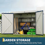 Outdoor Storage Shed,80 Cu.Ft Outdoor Trash Storage Box 5.8x3.3 FT with Lockable Door&Sloped Roof,Cabinet with Multi-Use Rust Prevention Galvanized Steel Enclosure for Yard, Garden, Patio