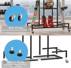 Standing Ski Storage Rack, Holds Snowboards & Skis, 3-Tier Organizer for Gear, Black - Ski Rack for Garage (without antislipmat)