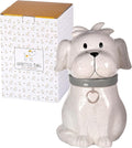 SPOTTED DOG GIFT COMPANY Ceramic Cookie Jar with Lid, Large Dog Treat Jar for Cookies & Biscuits, Cute Novelty Storage Container for Kitchen Counter, Gifts for Dog Lovers - 49oz White