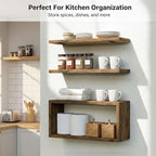 Wall Mounted Floating Shelf, c Long for Bedroom Living Room Kitchen Staircase Bathroom Above Toilet Wall Decoration Book Storage Room Recoration (3piece Set) Brown