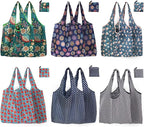 Reusable Grocery Bags, 12 Pack 50Lbs Foldable Fashion Washable Shopping Bags, Large Boho Tote Bags For Groceries, Bulk Market Cloth Storage Bags, Utility Aesthetic Personalized Gifts For Women