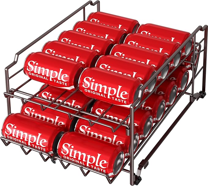 Simple Houseware Dual Row Front Loading Stackable Can Dispenser, Bronze