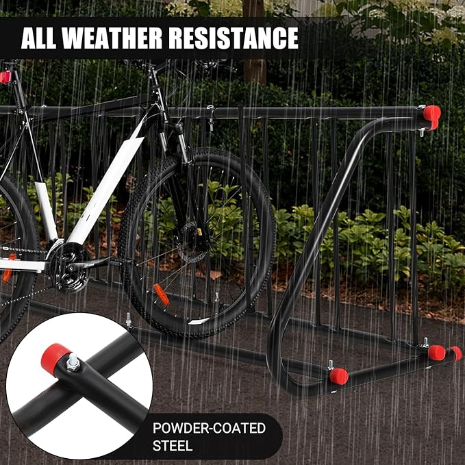 Commercial Bike Rack Outdoor, Metal Bicycle Parking Rack Stand, 10 Holders Commercial Bike Rack Garage Floor for Retail Shopping Centers, Schools, Backyards, Bike Shops(Single Side)