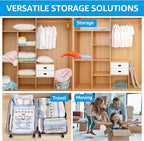 BoxLegend Vacuum Storage Bags with Hand Pump 6 Medium 19.68’’x27.56’’ Thickened Waterproof Vacuum Seal Bags for Clothing Bed Sheets Pillowcases Compression Space Saving for Moving Closet Storage