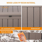 50 Gallon Resin Deck Box Outdoor Storage Box for Patio Furniture,Outdoor Cushions,Garden Tools and Pool Supplies,Waterproof,Lockable(Grey,50Gallon)
