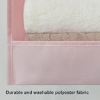 GRANNY SAYS 3 Shelf Hanging Closet Organizers and Storage, Collapsible Closet Storage Organizer with 2 Metal Hooks, Leak-Proof Hanging Shelves for Kids Clothes, Baby Towels, 2 Pack, Pink