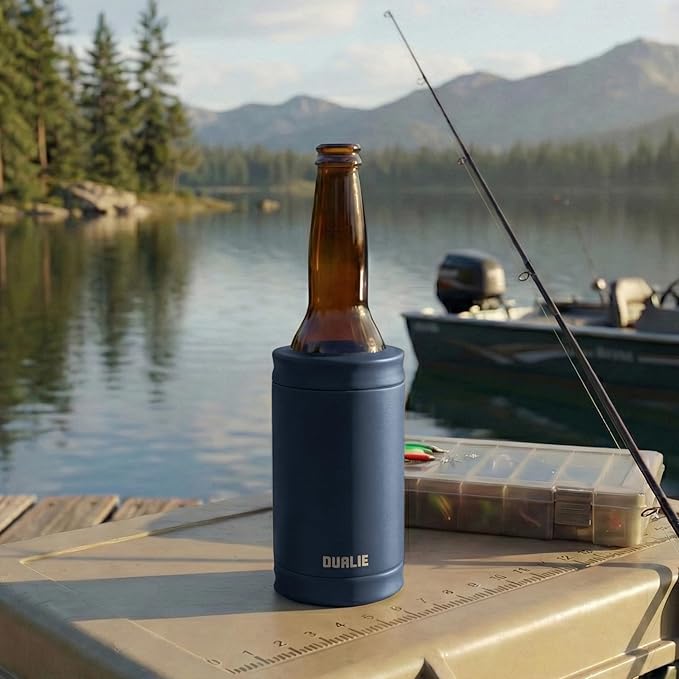 DUALIE 3 in 1 Insulated Can Cooler - 15+ Colors - Universal Size for 12 oz Cans, Slim Cans, and Bottles