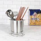 IMEEA Cutlery Holder SUS304 Stainless Steel, Utensil Drying Cup for Forks, Spoons, Knives and Chopsticks, Small Countertop Flatware Organizer