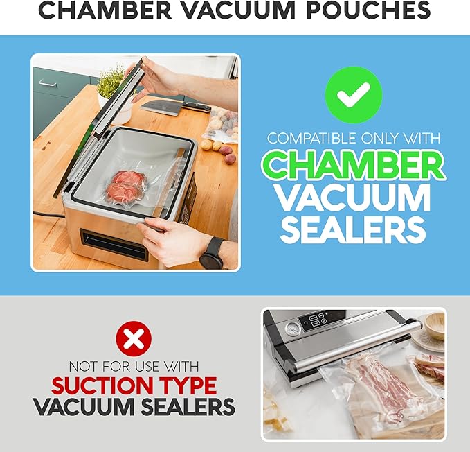 Avid Armor Chamber Vacuum Sealer Bags – Heavy Duty, BPA-Free, Pre-Cut Chamber Vacuum Bags for Food Preservation, Freezer Storage, Sous Vide and more, 250/Pack (10x10) – Multi-Use Vacuum Bags