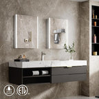 Lighted Medicine Cabinet Mirror with Lights & Smart Night Lamp -20x26 Surface or Recessed Medicine Cabinet Mirror with Outlet & Clock,Fogless Dimmable LED Storage Mirror,Built-in Sensor Light