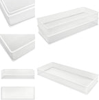Annova Mesh Stackable Drawer Cabinet and Shelf Organizer Bins Storage Basket School Office Supply Holder Tray- Set of 2 (White, 6x15x2 Inch)