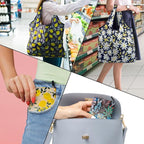 Reusable Grocery Bags, 4 Pack Foldable Shopping Tote Bags, Lightweight & Durable Eco Friendly Washable Totes for Groceries, Travel & Everyday Use