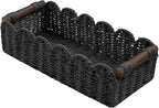 Toilet Paper Storage Basket Bathroom Counter Organizer Wicker Baskets for Organizing Cute Basket for Bedroom Nursery Room Kitchen Bathroom Decor -Black