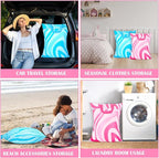 2 Pcs Large Travel Laundry Bags - Waterproof with Handle, Washable Dirty Clothes Bags for Travel, Wet & Dry Bag, Bathing Suit & Gym Clothes Laundry, Swimming Pool & College Dorm