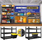 Garage Shelving-3000 lbs 5 Tier Storage Shelves, Adjustable Heavy Duty Metal Shelving Unit and Storage Large Wire Rack, Utility Steel Shelf for Warehouse Industrial Pantry Basement 71"x46"x18"
