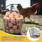 Tandefio 2 Pcs 8" Egg Basket for Storage Collecting Carrying and Transporting Chicken and Duck Eggs, Farm Grade Wire Storage Basket