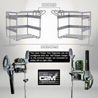 c2M Lawn Power Tool Organizer Wall Mount Rack Hanger for Leaf Blower (now compatible with EGO 530) and String Trimmer Weed Eater