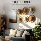 Modern JP Adhesive Hat Hooks for Wall (8-Pack) - Cowboy Hat Rack, Wide Brim Hat Organizer, Strong Hold Hat Hangers for Wall - Clear