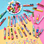 80 Set Cheer Pins Spirit Clips Include 140 Wooden Colored Clothes Pins Mini Resin Animals and 300 Self Adhesive Stickers Pen for Cheerleading Backpacks Cheer Gifts Bulk (Colorful)