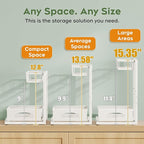 Under Sink Organizer, 2 Pack Cabinet Organizer for Kitchen, Height Adjustable Pull Out Heavy Duty 2 Tier Metal Under Sink Storage for Bathroom Pantry (White, 1 Pack)