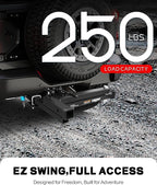 Young 250 lbs Heavy Duty Swing Away Hitch Adapter for Bike Rack & Cargo Carrier, Pre-Assembled 2" Hitch Extender