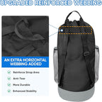BALEINE 150L Laundry Bag Backpack, 900D Oxford Fabric Large Travel Laundry Bags with Shoulder Straps and 2 Mesh Pockets for College Dorm, Apartment, Laundromat (Black, 150L)