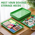 Hoteam 10 Pcs Flat Storage Organizer Tray Bin Letter Size Paper Tray for Classroom Plastic Stackable File Organizer for School Office Teacher Book Organization(Green,16.14 x 11.81 x 1.38 Inch)