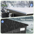 Aoxun 9.4' x 7.3' Shed 360 CU.FT Outdoor Waterproof Storage Shed with Triple Lockable Door Garden Metal Tool Shed for Outside