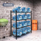 12-Tray Water Jug Rack, Storage 5 Gallon Water Cooler Bottle Holder Stand, 4-Tier Heavy Duty Carbon Steel 5 Gal Water Bottle Organizer for Home, Office, Kitchen, Warehouse, Black