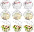 Bekith 150 Pack Individual Cupcake Containers, Plastic Cupcake Holder with Lid, Single Cupcake Boxes, Muffin Container for Party, Stackable