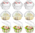 Bekith 150 Pack Individual Cupcake Containers, Plastic Cupcake Holder with Lid, Single Cupcake Boxes, Muffin Container for Party, Stackable