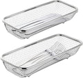 Utensil Drying Rack, 2 Pack Stainless Steel Utensils Holder Dishwasher Silverware Basket, Compact Dish Rack Chopsticks Spoons, Forks, Knifes Drainer Basket Organizer for Kitchen Counter