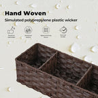 GRANNY SAYS Bathroom Baskets for Organizing, Wicker Baskets for Shelves, Toilet Storage Basket with Dividers, Small Basket for Organizing, Brown, 2-Pack