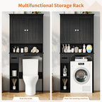 GAOMON Over The Toilet Storage Cabinet, Bathroom Shelf Organizer with Anti-Tip Device Small Freestanding Space Saver with Adjustable Shelf