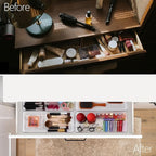 Ohlove 6 Pcs Large Clear Plastic Drawer Organizers Tray 15" x 6.3" Storage Bins with 25 Pcs Non-Slip Pads for Makeup, Jewelries, Kitchen Utensils, Bathroom and Office