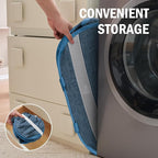 Collapsible Laundry Baskets, Foldable Tear Proof Pop Up Hamper with Reinforced Carry Handles, Durable Laundry Hamper for Home, Laundry, Bathroom, Dorm or Travel (Blue)