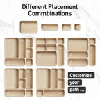 ISSEVE 8Pcs Nesting Silicone Drawer Organizer Trays, 4 Size Versatile Vanity Bathroom & Desk Drawer Organizer Set Storage Bins for Office,Kitchen,Nightstand,White