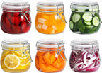 ComSaf 6-Pack 17oz Short Glass Storage Jars with Lids, Pint Sized Canning Jars for Jams & Pickling, Airtight Food Canisters for Spices, Nuts, Snacks & Kitchen Drawer Pantry Organization