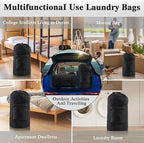 OTraki Laundry Bag Backpack, Large Travel Laundry Bags with Adjustable Shoulder Straps, Portable Heavy Duty Dirty Clothes Laundry Backpack for College Dorm,Drying Do Not Exceed 176℉ Black