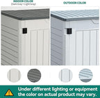 YITAHOME Outdoor Horizontal Storage Sheds w/o Shelf, 35 Cu Ft Lockable Resin Waterproof Shed, Ideal for Garden Tools, Easy to Assemble, Light Gray