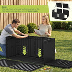 Devoko 100 Gallon Outdoor Storage Box, Waterproof Resin Deck Box for Patio Furniture, Lockable Container for Garden Cushions & Pool Supplies (Black, 100 Gallon)