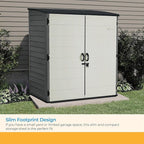 Suncast 106 Cu Ft Extra Large Vertical Outdoor Storage Shed - Resin Shed & Outdoor Storage with Floor and Lockable Double Doors, Weatherproof for Garden Tools, Pool Equipment, & Patio Cushions