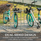 MyGift Large Metal Double-Sided Grid Bike Rack Stand, Freestanding Bicycle Storage Holder for Garage or Outdoor Parking with 6-Bicycle Capacity