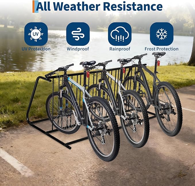 Double Side 12 Bike Floor Rack 71 Inch Length Freestanding Bicycle Parking Stand In Ground Grid Design for Garages Streets Yards and Bike Events Heavy Duty Storage 71" x 38" x 29.3"