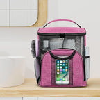 Attmu Portable Shower Caddy College Tote Bag, Quick Dry Hanging Toiletry Bag, Large Capacity Mesh Shower Caddy Portable for College Dorm Room Essentials for Boys and Girls for Bath Camping (Pink)