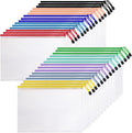 30 Pcs Mesh Zipper Pouch Bags, A4 Size Waterproof File Bags, with 10 Colors, for Organizing Office Supplies, Board Games, Puzzles, and Classroom Organization, Assorted Letter Size Zipper Pouches