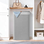 STORAGE MANIAC 2-in-1 Laundry Hamper with Laundry Backpack Bag, 90L Metal Frame Laundry Basket, Dirty Clothes Bag with Shoulder Straps and Mesh Pocket for College, Travel, Laundromat, Apartment, Gray