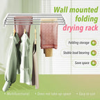 Wall Mounted Drying Rack,32 inches,Foldbale, Clothes Drying Rack,Laundry Drying Rack Wall Mount,Drying Rack Clothing Space Saver,Retractable,Collapsible,Folding Laundry Rack,White